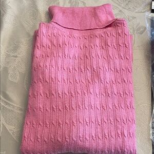 Talbots Elegant Pink Cotton Turtleneck Sweater